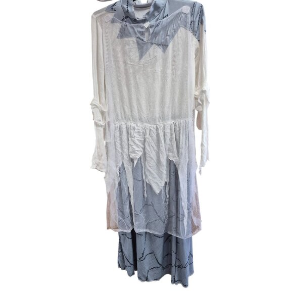 Adult Lab Monster Bride Costume Dress & Headpiece L (12-14) Novelty Halloween Ou - Picture 4 of 7